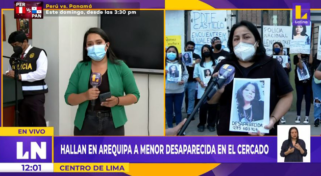Hallan en Arequipa a menor de 14 años desaparecida en el Cercado de Lima