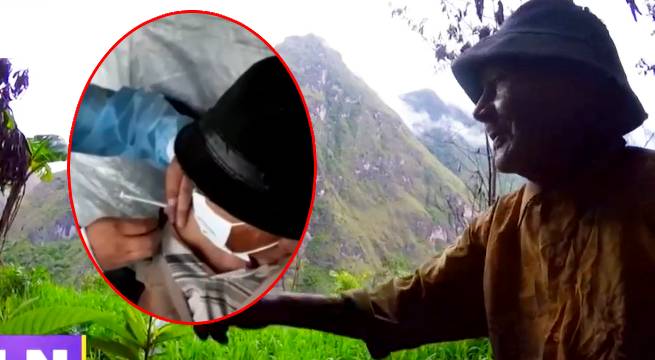 Hombre más longevo del Perú recibe tercera dosis de la vacuna