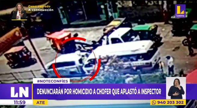 Ate: denunciarán por homicidio a chofer que aplastó a inspector