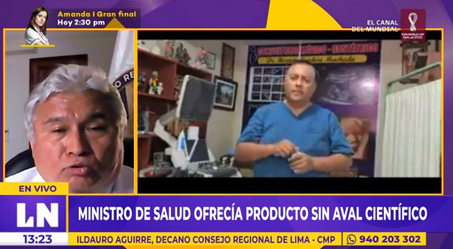 Ministro de Salud ofrecía producto cuestionado y sin aval científico