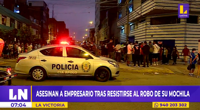 La Victoria: asesinan a empresario que se resistió al robo de su mochila