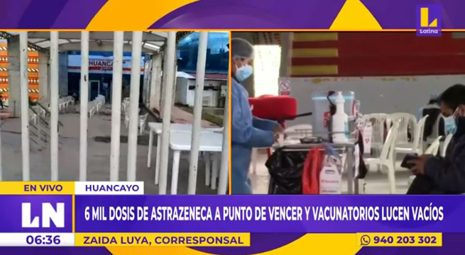 Huancayo: más de 6 mil dosis de Astrazeneca están a punto de vencer
