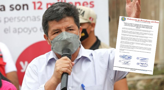 Federación de Periodistas demanda a Pedro Castillo cesar agresiones contra la prensa
