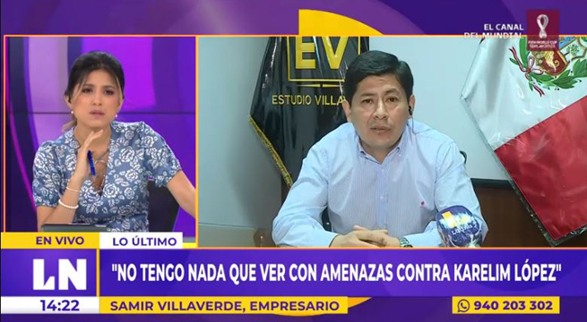Samir Villaverde descarta haber amenazado de muerte a Karelim López
