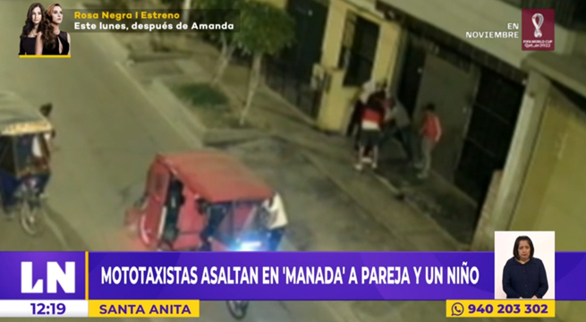 Santa Anita: mototaxistas asaltan en 'manada' a pareja y un niño