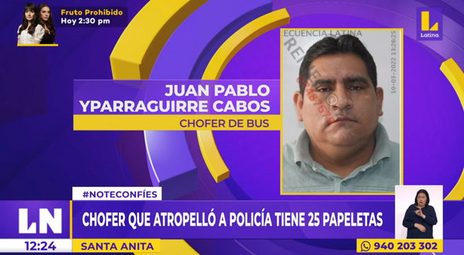 Chofer que atropelló a Policía en Vía de Evitamiento tiene 25 papeletas