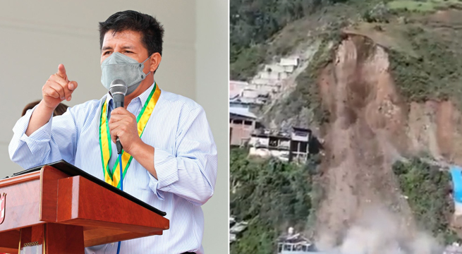 Castillo dispone que ministro de Defensa y jefe de Indeci acudan a Pataz tras deslizamiento