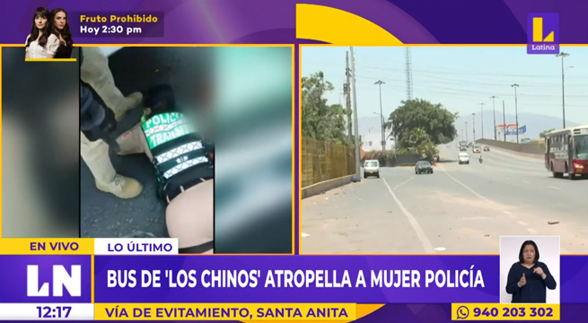 Policía queda grave tras ser atropellada por bus de 'Los Chinos' en Vía de Evitamiento