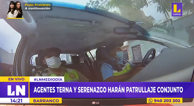 Barranco: agentes Terna y Serenazgo harán patrullaje conjunto
