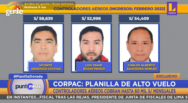 Planilla dorada: controladores aéreos llegan a percibir hasta S/ 60 000 mensuales
