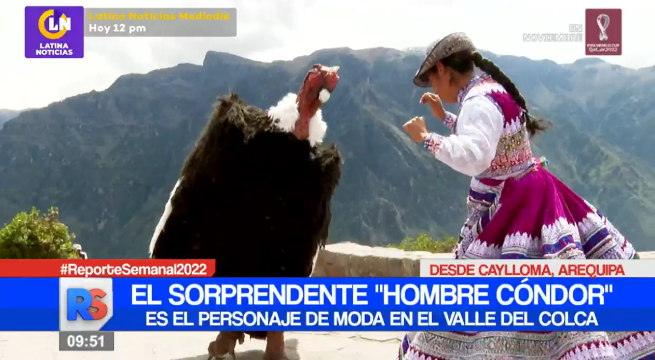 El sorprendente ‘hombre cóndor’, el personaje de moda en el valle del Colca
