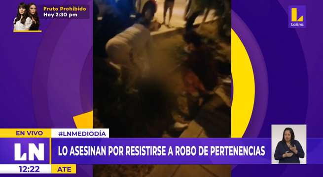 Ate: asesinan a joven que se resistió al robo de sus pertenencias