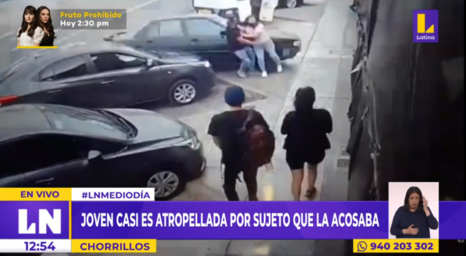 Chorrillos: joven casi es atropellada por sujeto que la acosaba