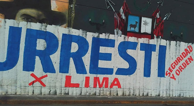 Borran 'Mural del Bicentenario' para colocar pintas a favor de Daniel Urresti