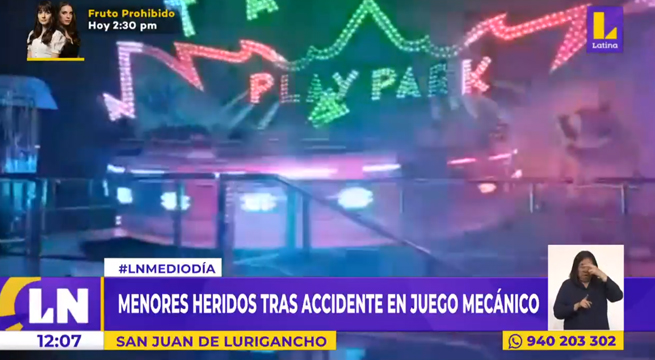 SJL: menores resultan heridos tras accidente en juego mecánico