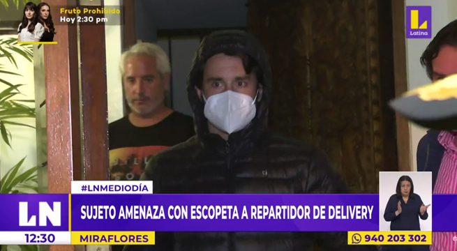 Miraflores: sujeto amenaza con arma de fuego a repartidor de delivery