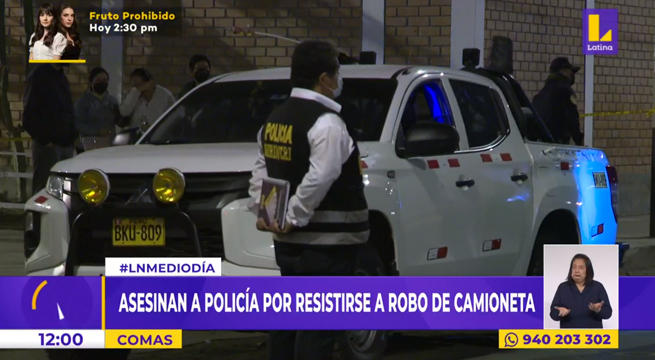 Comas: asesinan a policía por resistirse a robo de camioneta