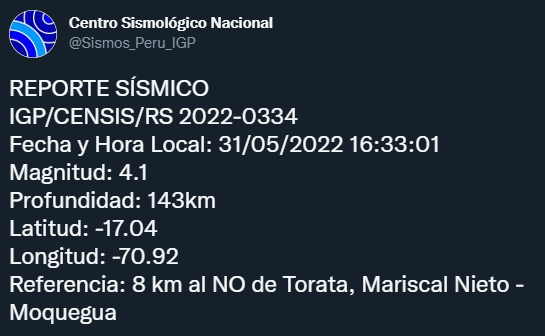 sismo moquegua