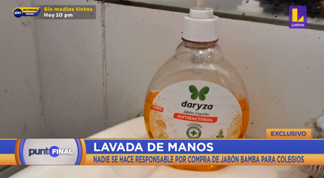 Minedu adquiere desinfectante para pisos y lo distribuye como jabón para manos