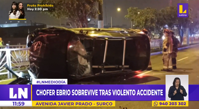 Surco: chofer ebrio sobrevive tras violento accidente en la avenida Javier Prado