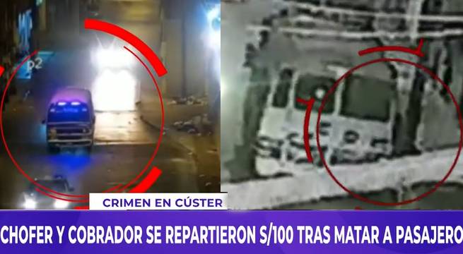 Chofer y cobrador matan pasajero para robarle 100 soles