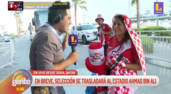 Perú vs. Australia: peruana ofrece sus productos en la puerta de hotel en Doha