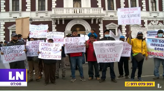 Trujillo: agricultores temen expropiación de tierras y protestan contra obras de encauzamiento