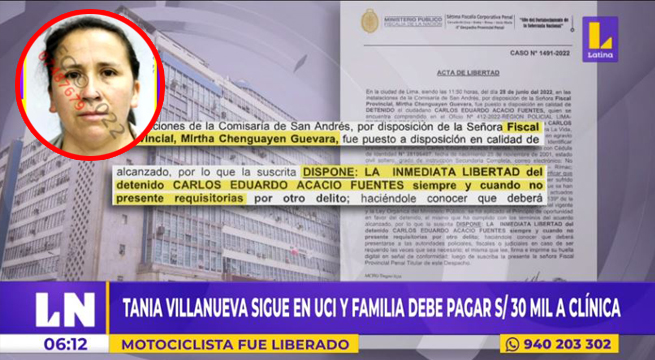 Mujer atropellada por motociclista sigue en UCI y el responsable fue liberado