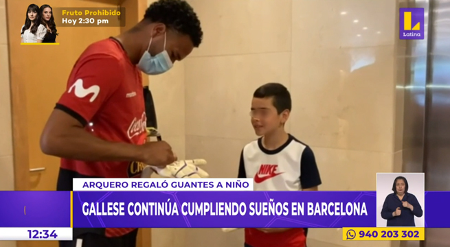 Pedro Gallese cumplió sueño a pequeño hincha y le obsequió sus guantes