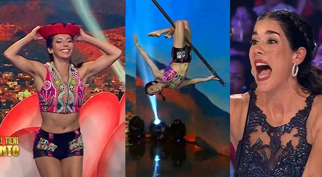 Ximena Riveros cautivó al público con sus acrobacias aéreas
