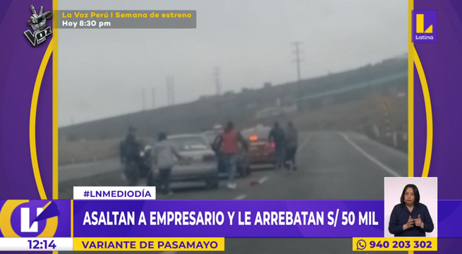 Asaltan a empresario en la variante de Pasamayo y le arrebatan S/ 50.000