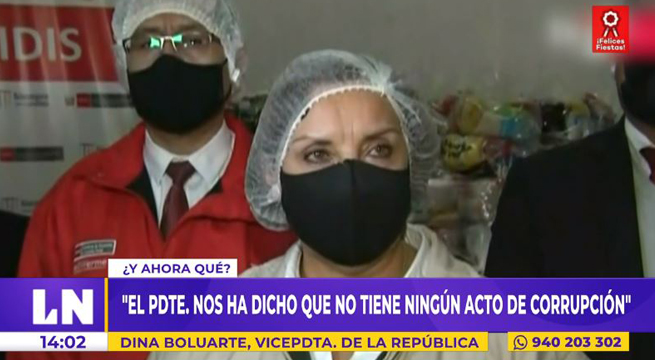 Dina Boluarte: Lamento que personas cercanas al presidente estén involucradas en investigaciones