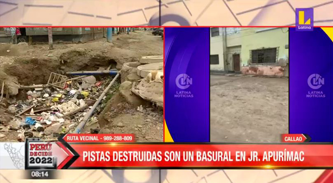 Callao: pistas destruidas son un basural en jirón Apurímac