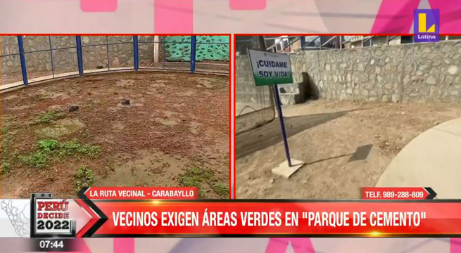 Carabayllo: exigen terminar parque sin áreas verdes