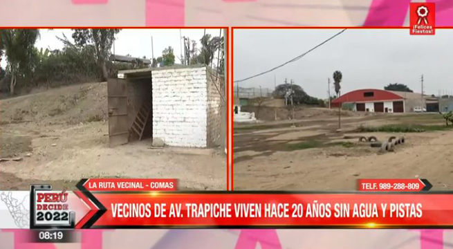 Comas: viven más de 20 años sin agua y ni pistas