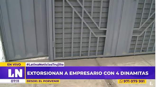 El Porvenir: delincuentes dejan 4 dinamitas en la puerta de la casa de un empresario