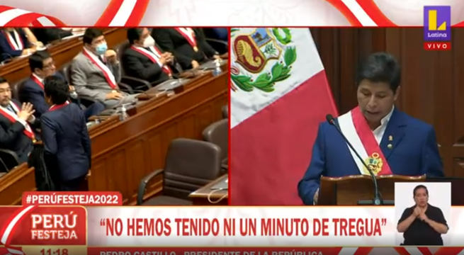 Congresistas se retiraron del hemiciclo antes de iniciar el mensaje a la nación