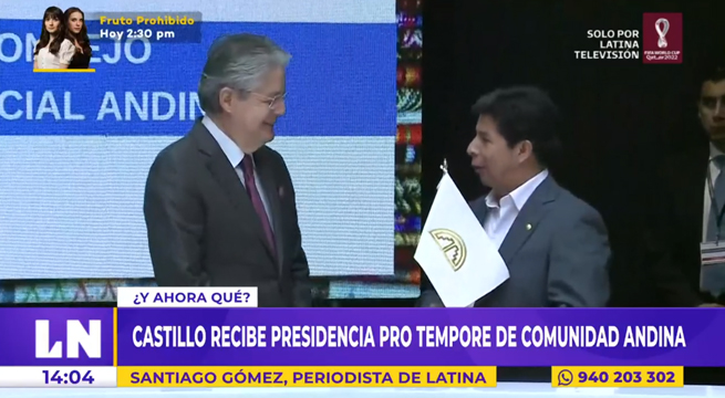 Pedro Castillo recibe presidencia pro témpore de Comunidad Andina