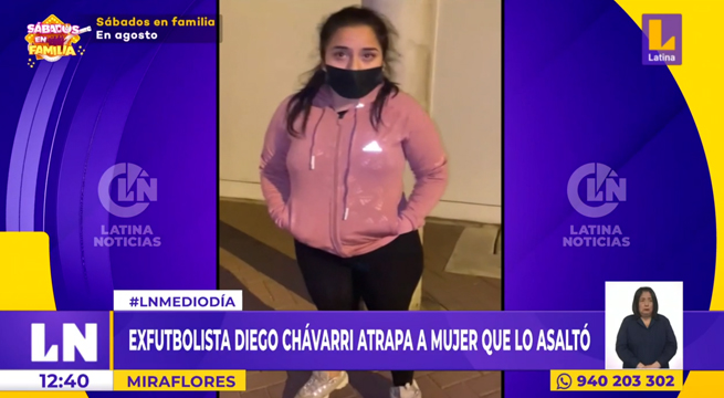 Miraflores: exfutbolista Diego Chávarri y su enamorada atrapan a mujer que los asaltó