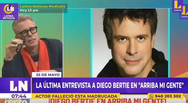Diego Bertie: la última entrevista del artista en Arriba Mi Gente