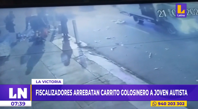 La Victoria: fiscalizadores arrebatan carrito de golosinas a joven con autismo
