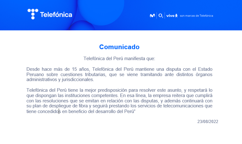telefonica comunicado