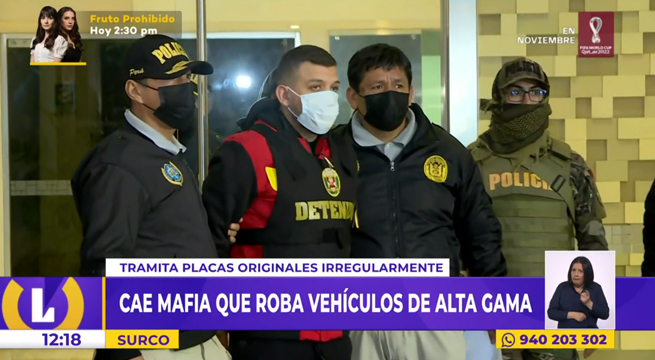 Surco: caen 'Los Gamas', mafia dedicada al robo de autos exclusivos