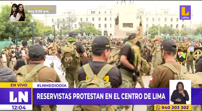Reservistas protestan en reclamo por reconocimientos del Estado
