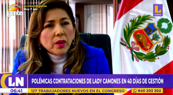 Lady Camones contrató a 127 personas en 40 días durante su gestión en la Mesa Directiva