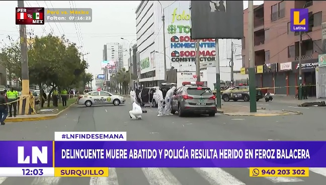 Surquillo: policía es herido de bala, pero logra abatir a delincuente en balacera