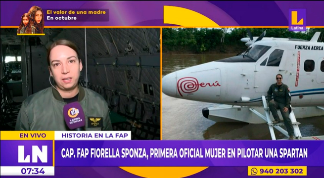 FAP: Fiorella Sponza, la primera oficial mujer en pilotear una aeronave Spartan