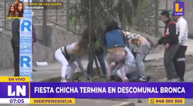 Fiesta chicha acabó en bronca callejera y a las 7 a.m.