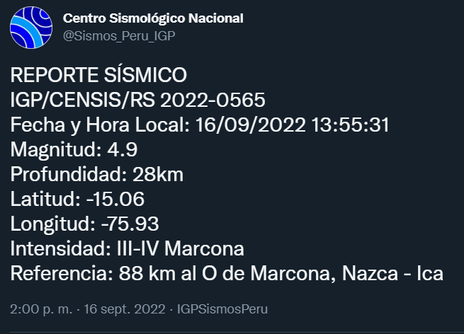 sismo Ica 16-9