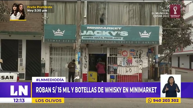 Los Olivos: delincuentes robaron S/ 15 000 y botellas de whisky de minimarket